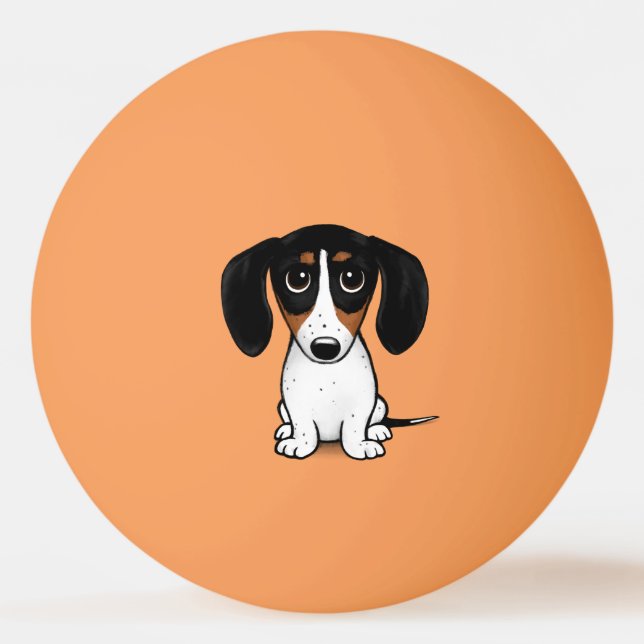 Piebald Dachshund Cute Cartoon Dog Ping Pong Ball (Front)