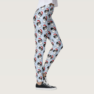 Piebald Dachshund Cute Christmas Dog Holiday Leggings
