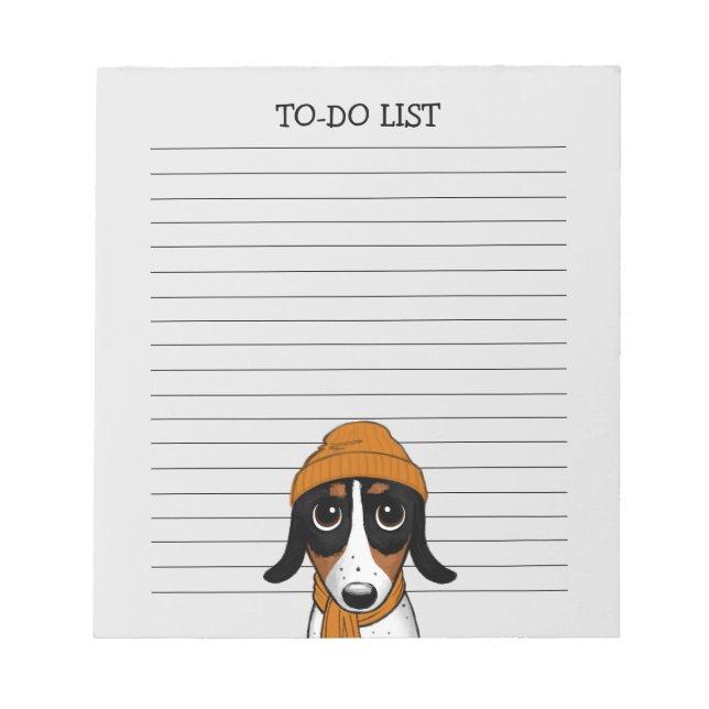 Piebald Dachshund Cute Hipster Dog Lined Notepad (Front)