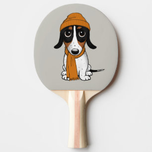 Piebald Dachshund   Cute Hipster Dog Ping Pong Paddle