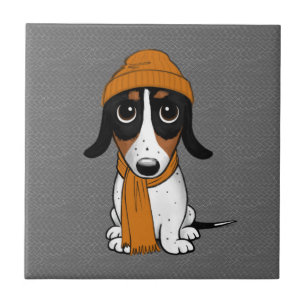 Piebald Dachshund   Cute Hipster Dog Tile