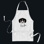Piebald Dachshund Cute Puppy Dog Adult Apron<br><div class="desc">A fun BBQ apron for Piebald Dachshund lovers. Black,  tan and white coloured Doxie. Visit Jenn's Doodle World for even more accessories for home and office with this funny dog and more original wiener dog designs.</div>