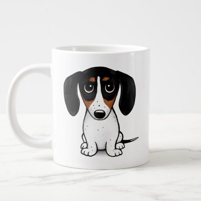 Piebald Dachshund | Cute Puppy Dog Large Coffee Mug (Left)