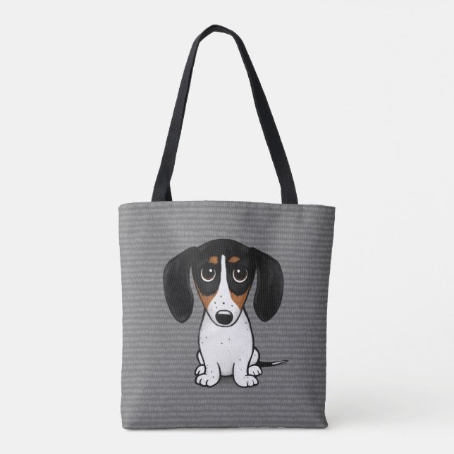 Piebald Dachshund Cute Puppy Dog Tote Bag (Back)