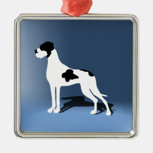 Piebald Great Dane Metal Tree Decoration