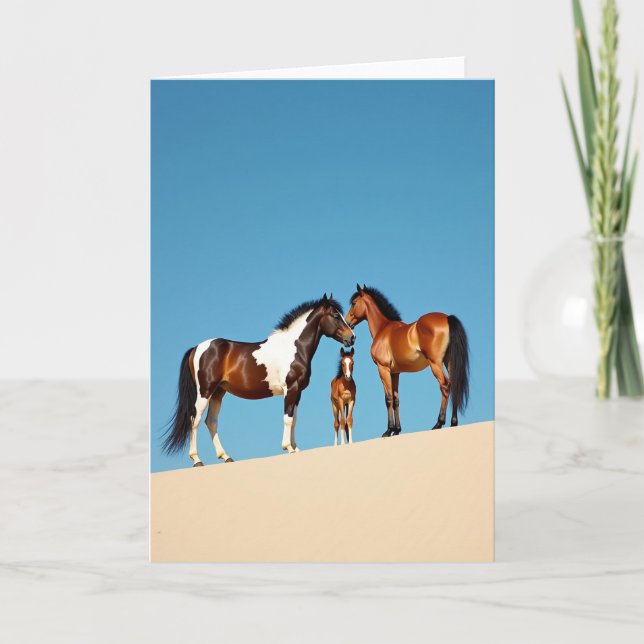 Piebald Horses Fathers Day Card (Front)