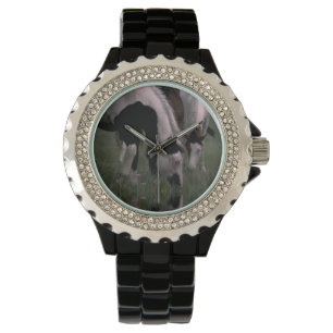 Piebald Horses, Ladies Sparkle Wristwatch. Watch