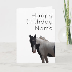 Piebald Pony Deco Birthday Card