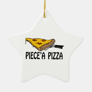 Piece' A Pizza Ceramic Tree Decoration