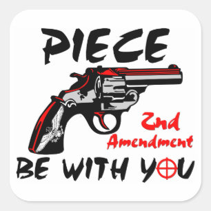 Piece Be With You! Square Sticker