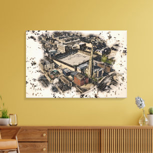 Piece Hall & Square Church Spire, Halifax Art Canvas Print