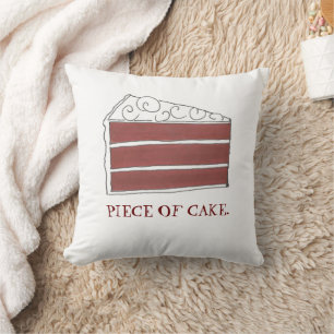 Piece of Cake Red Velvet Layer Slice Southern Food Cushion