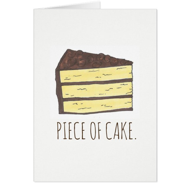 Piece of Cake Yellow Chocolate Layer Cake Slice (Front)