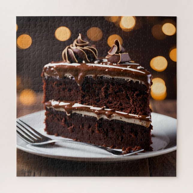 Piece Of Chocolate Cake Jigsaw Puzzle (Vertical)