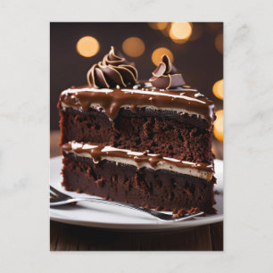 Piece Of Chocolate Cake Postcard