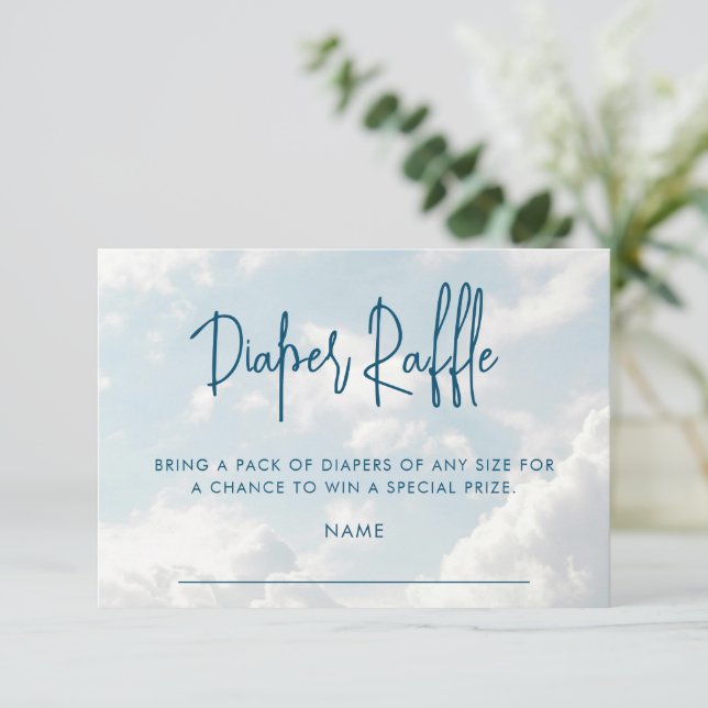 Piece of Heaven Baby Shower Diaper Raffle Enclosure Card (Standing Front)