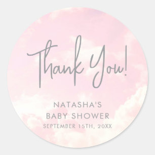 Piece of Heaven Clouds Baby Shower Thankyou Classic Round Sticker