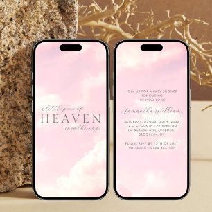 Piece of Heaven Girl Baby Shower Mobile Download Invitation