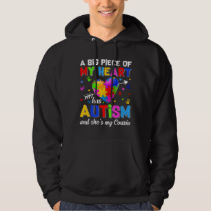 Piece Of My Heart Has Autism She S My Cousin Autis Hoodie