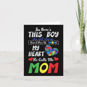 Piece Of My Heart Mum Son Autistic Kids Autism Card