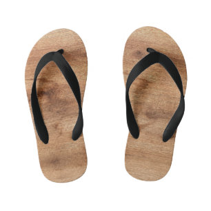 piece of old wood kid's flip flops