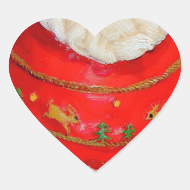 Piece of Santa Claus Christmas Dress Heart Sticker (Front)