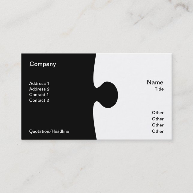 Piece of the Puzzle Business Card (Front)