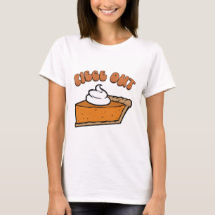Piece Out Pie Retro Funny Thanksgiving Fall Groovy T-Shirt