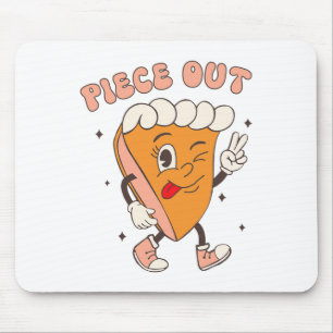 Piece Out Pumpkin Pie Retro Thanksgiving Fall Groo Mouse Mat
