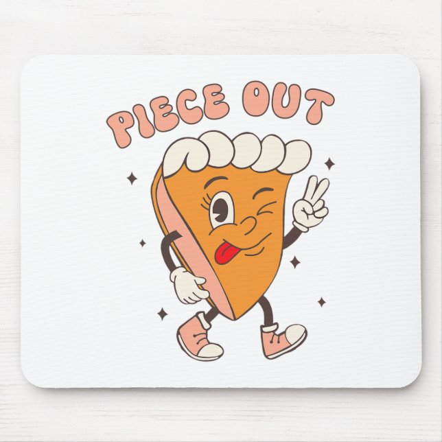Piece Out Pumpkin Pie Retro Thanksgiving Fall Groo Mouse Mat (Front)