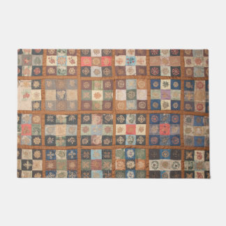 Pieced Nine-Patch fancy quilt Doormat