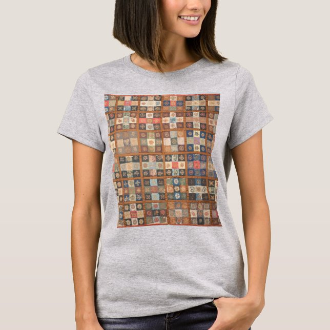 Pieced Nine-Patch fancy quilt T-Shirt (Front)