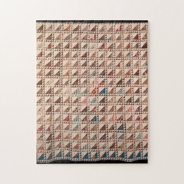 Pieced quilt in neutral colours jigsaw puzzle (Vertical)