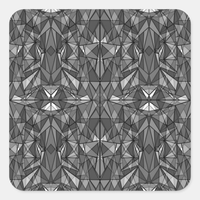 PiecedLayered 2x2 BandW Square Sticker (Front)
