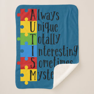 Pieces of Autism  Sherpa Blanket
