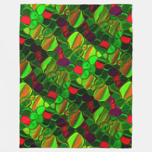 Pieces of colours, circles and rounded shapes fleece blanket