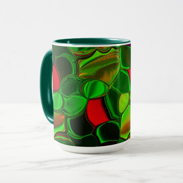 Pieces of colours, circles and rounded shapes  mug (Front Left)