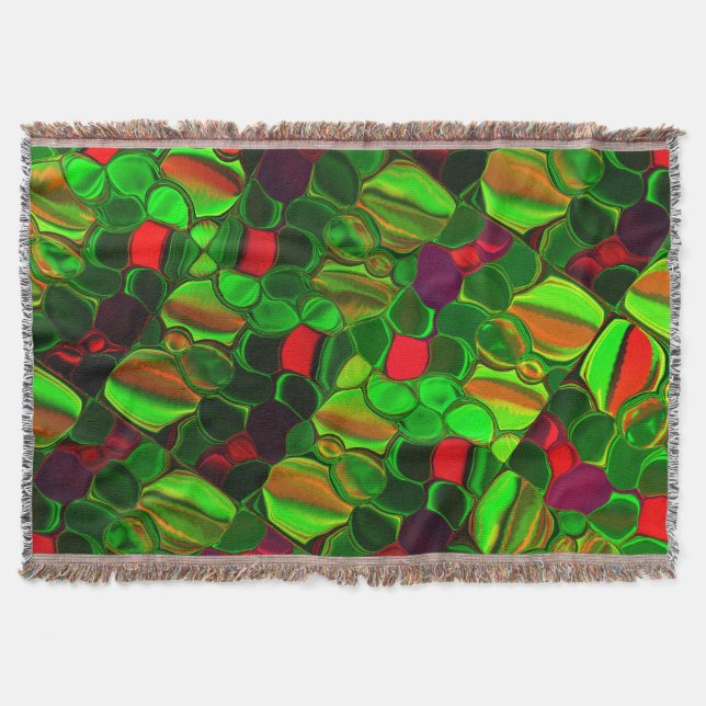 Pieces of colours, circles and rounded shapes  throw blanket (Front)