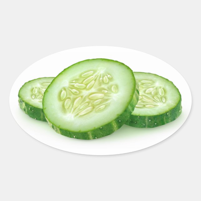 Pieces of cucumber oval sticker (Front)