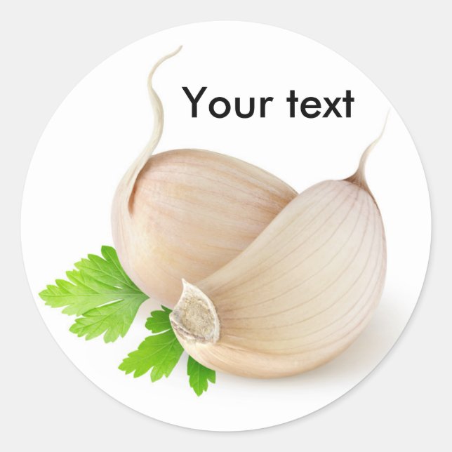 Pieces of garlic classic round sticker (Front)