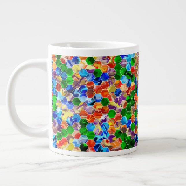 Piecewise Horizontal Hexagons Swirl 20oz Mug (Left)