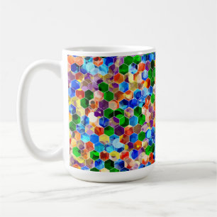Piecewise Vertical Hexagons Dot 15oz Mug