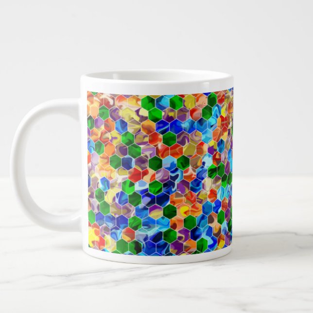 Piecewise Vertical Hexagons Swirl 20oz Mug (Left)