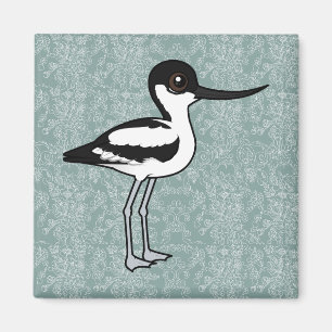 Pied Avocet Cute Birdorable Cartoon Bird Magnet