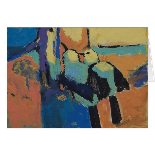 Pied babblers - Art card (Front Horizontal)