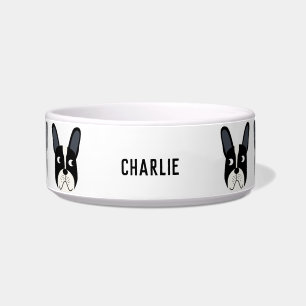 Pied French Bulldog Name Bowl