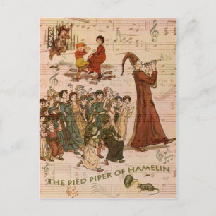 Pied Piper Collage Postcard