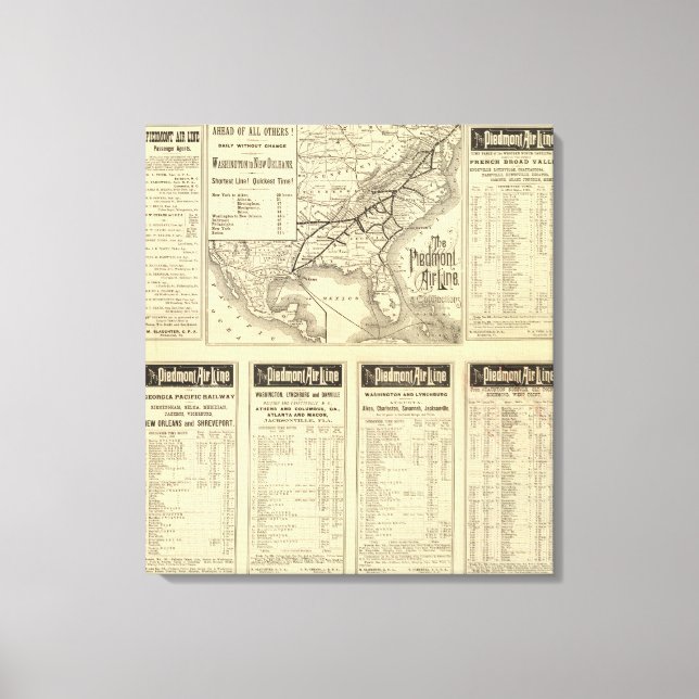 Piedmont Air Line Canvas Print (Front)