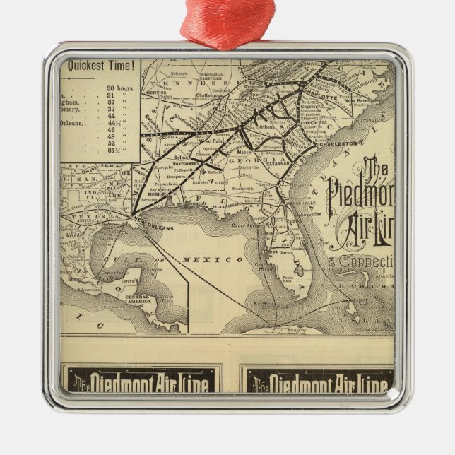 Piedmont Air Line Metal Tree Decoration (Front)