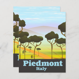 Piedmont Italy travel poster